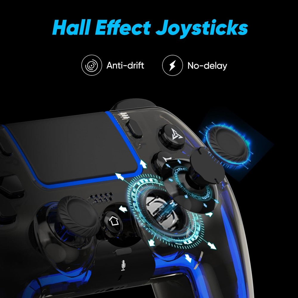 Wireless Controller for PS5, Pro/Slim/MAC/Steam Deck/PC, Hall Effect Joystick...