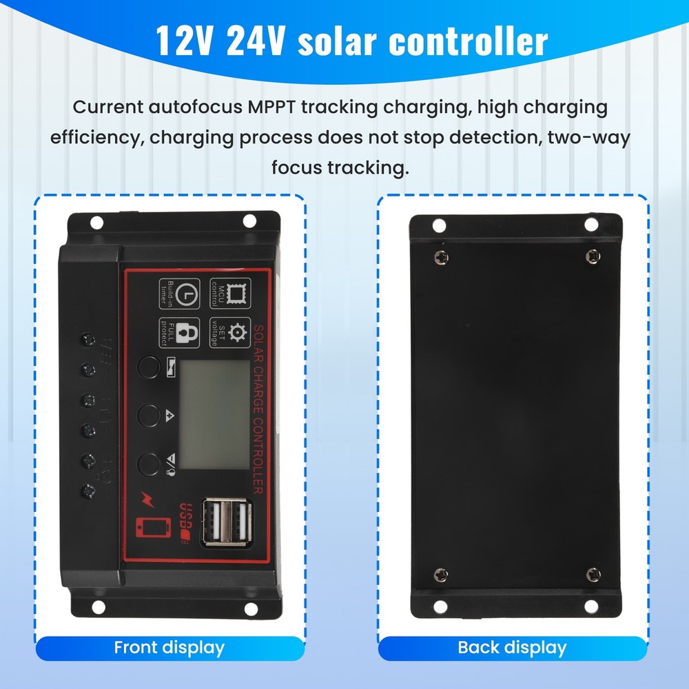 100A Solar Controller Solar Panel Controller 12V 24V LCD Display Solar2153