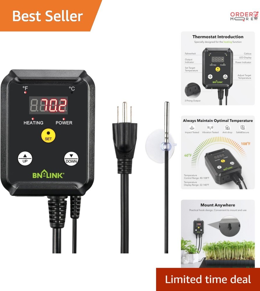 Listed Digital Heat Mat Controller for Reptiles & Seed Germination