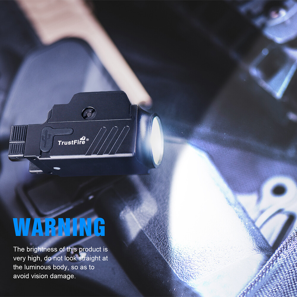 Trustfire Rechargeable Weapon Flashlight Tactical Compact Pistol Light Mounted