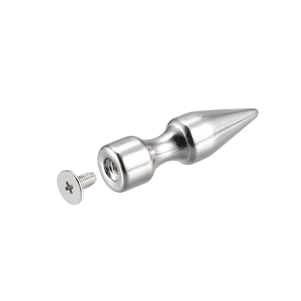 10x35mm Screw Back Rivets, 10 Set Solid Leather Studs Silver Tone