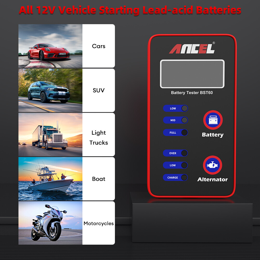 ANCEL BST60 12V Car Battery Tester Digital Analyzer Alternator Charging Tool