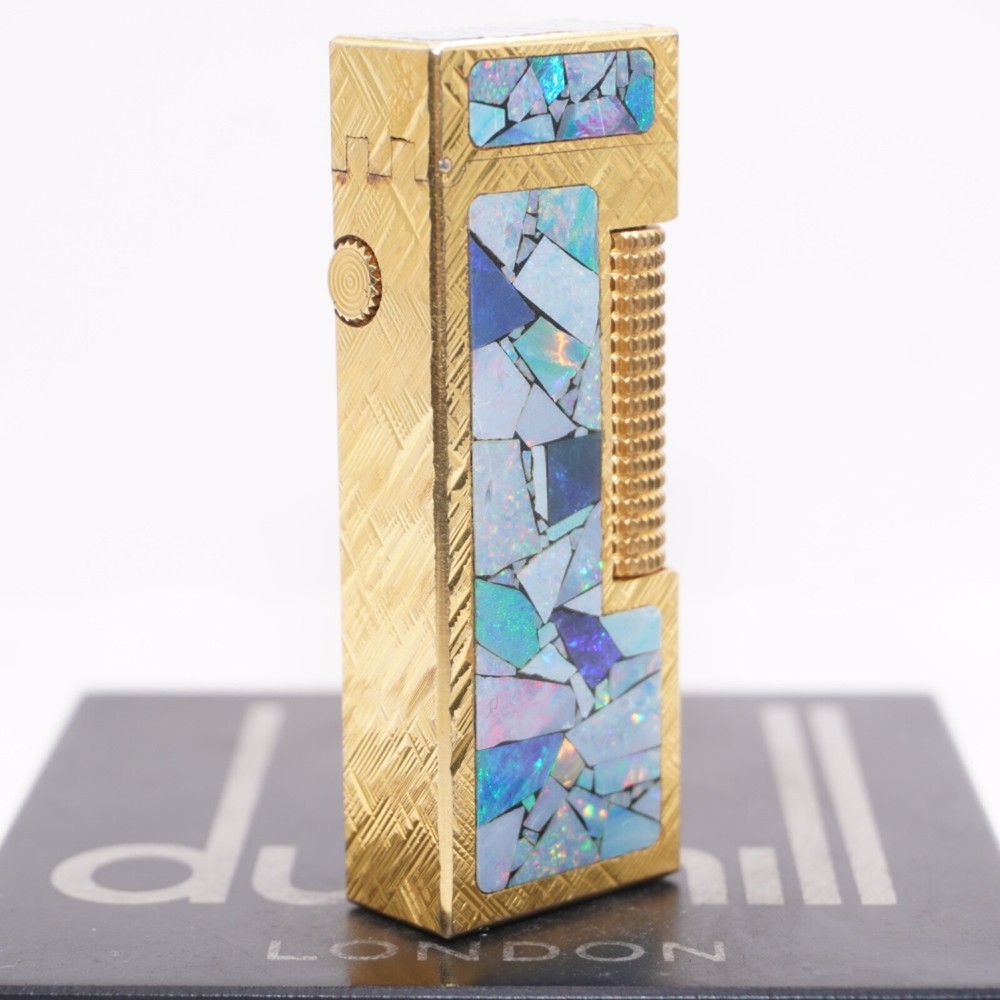 Dunhill Lighter Gold Florentine Opal Pattern_Ultrasonically cleaned_Working