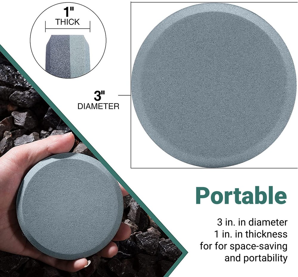 Pocket Whetstone Round Dual Sharpening Grinding Stone Blade Sharpener W/ Box