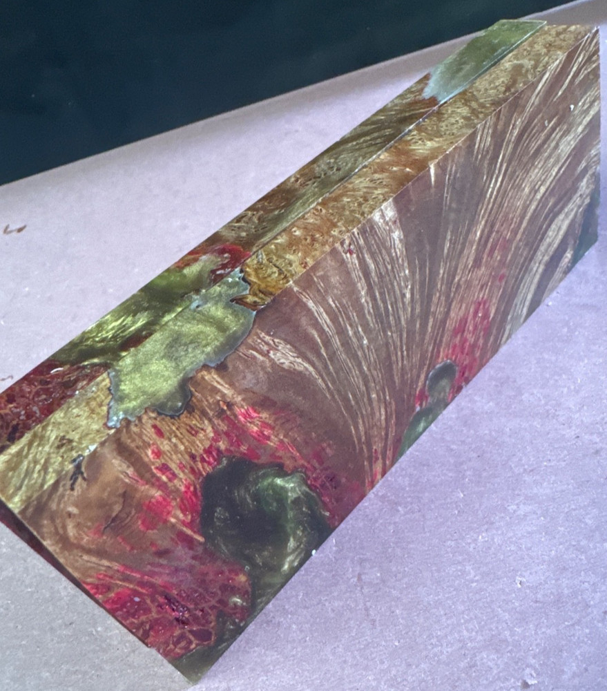 STABILIZED HYBRID MAPLE BURL,KNIFE SCALE,TOOL HANDLE