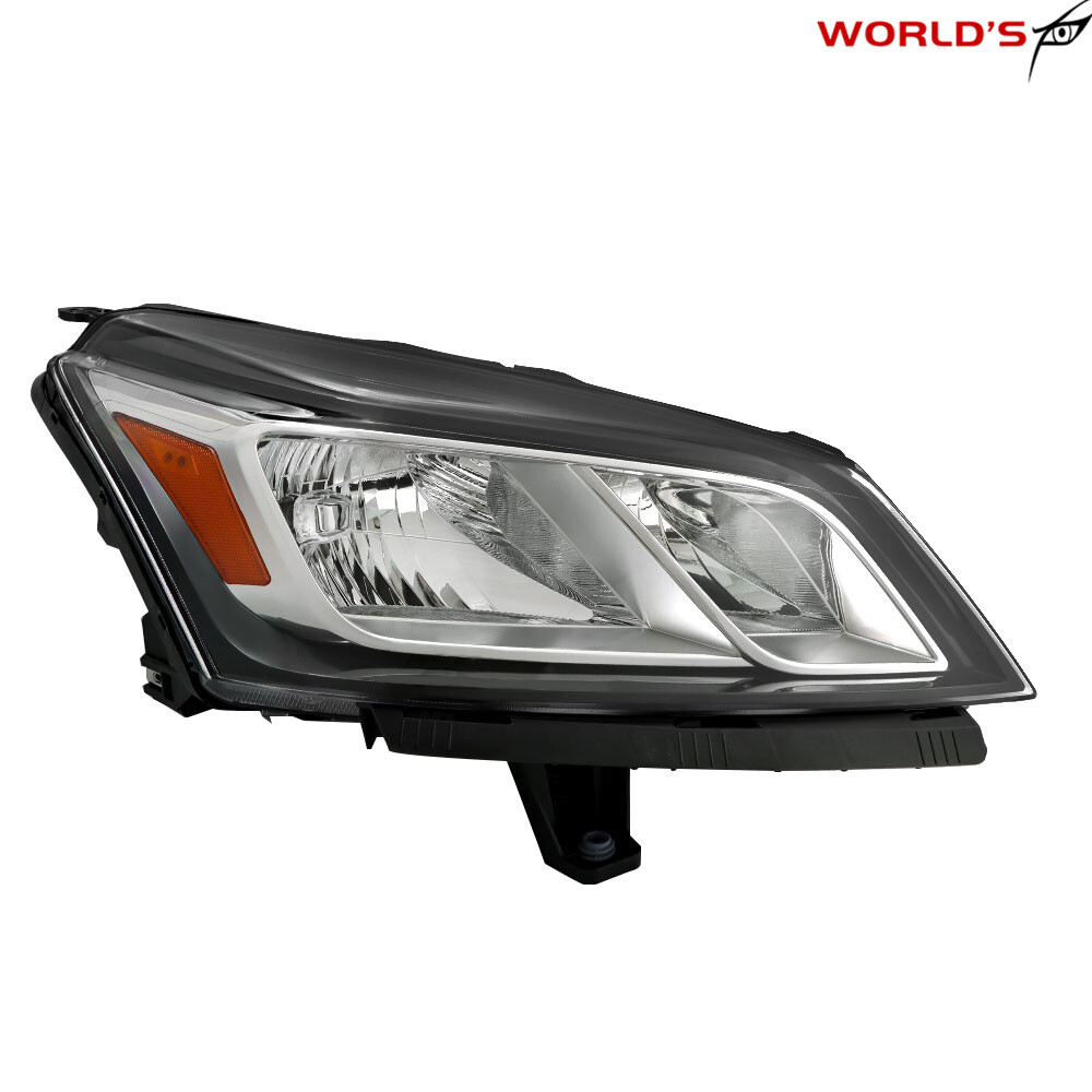 Left+Right Halogen Headlight For Chevrolet Traverse 2013-2017 Black Chrome Bezel
