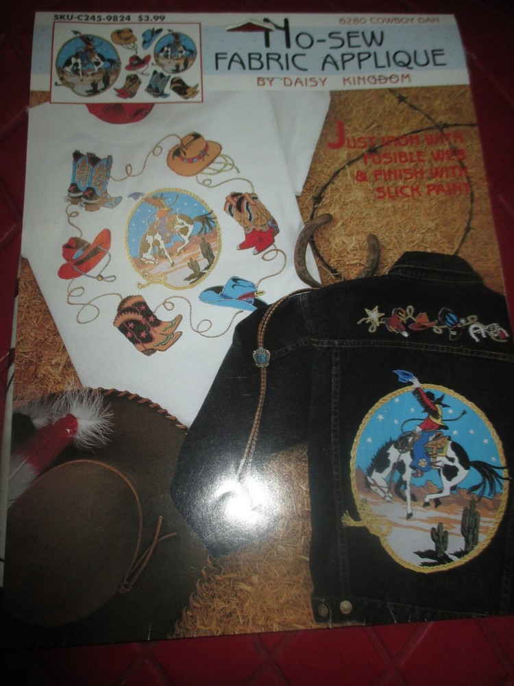 DAISY KINGDOM Vintage COWBOY DAN Fabric APPLIQUE PANEL - 1990's