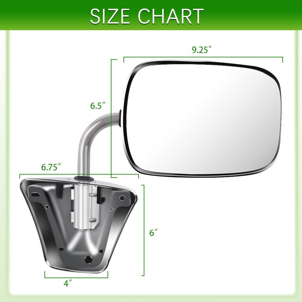 Chrome Side View Rear Manual Mirrors For Chevy GMC Pickup Blazer Pair Set