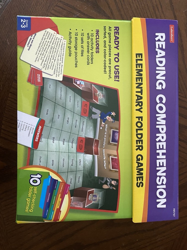 Lakeshore Reading Comprehension Elementary Folder Games Grades 2-3 SEALED