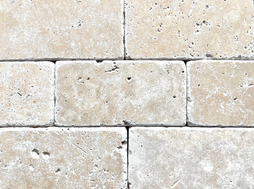 Ivory Medium 3x6 Tumbled Travertine Tile Wall  Floor Kitchen Backsplash (1 SF)