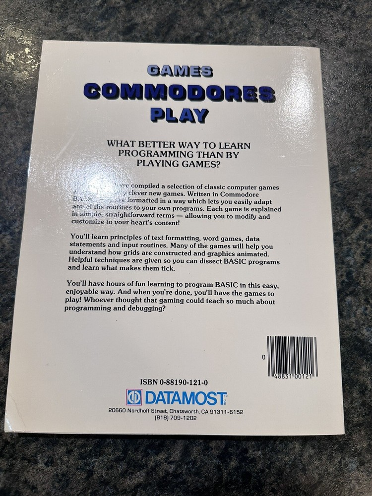 Games Commodore Play By Philip W Dennis & Datamost Inc 1984