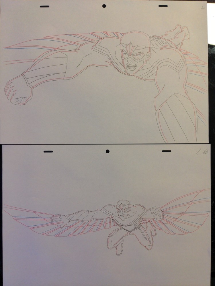 Marvel animation cels Production Art Marvel Comics AVENGERS ASSEMBLE FALCON  AA3