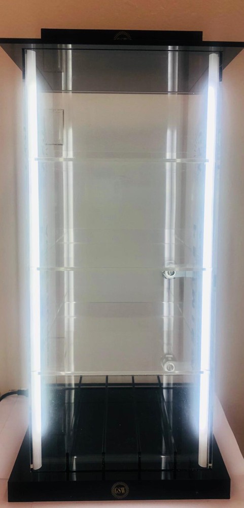 Acrylic Display Stand with 2 LED Light & Lockable Device or CBD Case