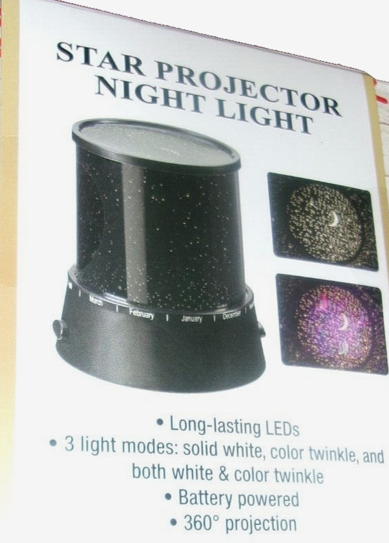 360 LED Star Projector Night Light LED 3 Light Modes Solid/Twinkle Battery Power