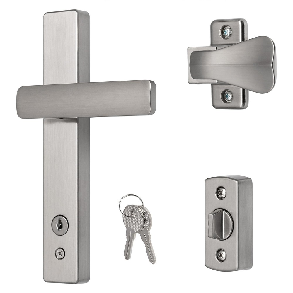 Ideal Security EL Keyed Lever Mount Latch with Deadbolt, Surface Satin Chrome