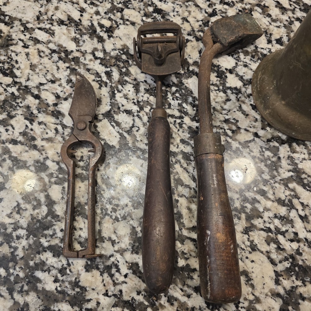 Vintage Antique Hand Tools Drill Blow Torch Snips Scraper