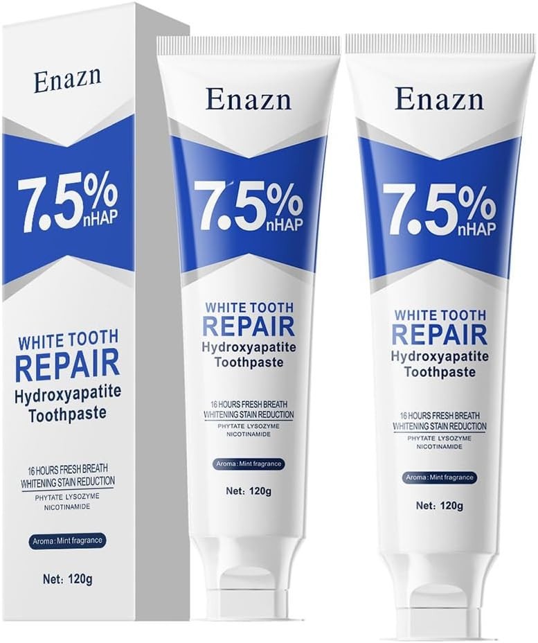 Nano Hydroxyapatite Toothpaste | 7.5% Enamel Repair | Fluoride-Free|2 Pack