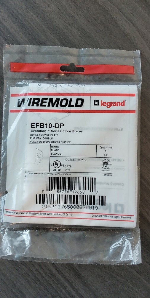 WIREMOLD EFB10-DP FLOOR BOX DUPLEX DEVICE PLATE