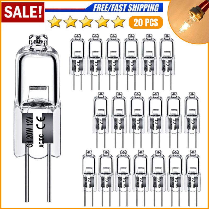 20Pack Replacement Bulbs G4 Base 12V 20W Watt Lamp Bi-Pin Light Bulb