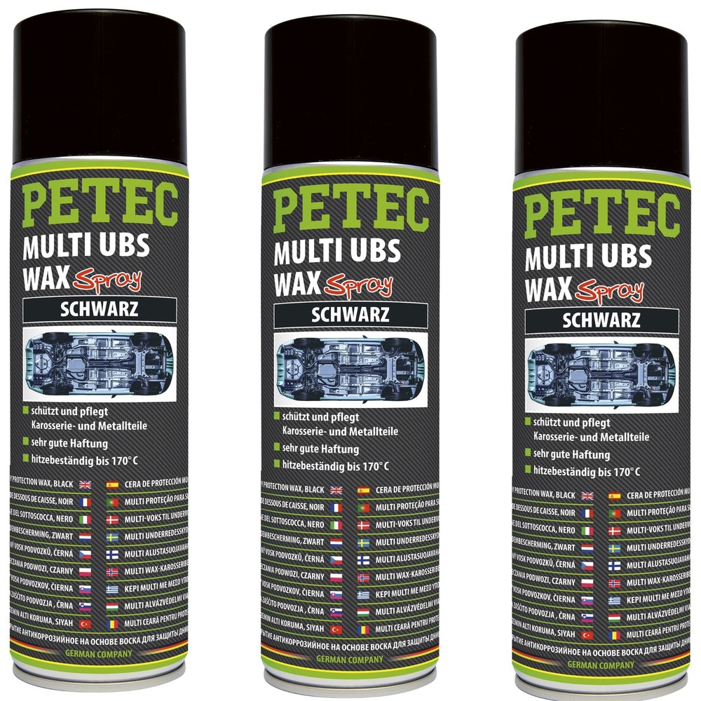 Petec 3x Multi UBS Wax Black 500ml