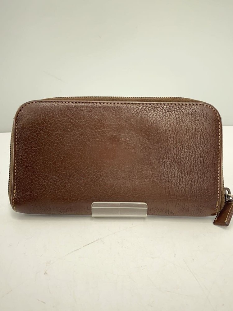 PRADA Long Wallet Leather Brown Women's