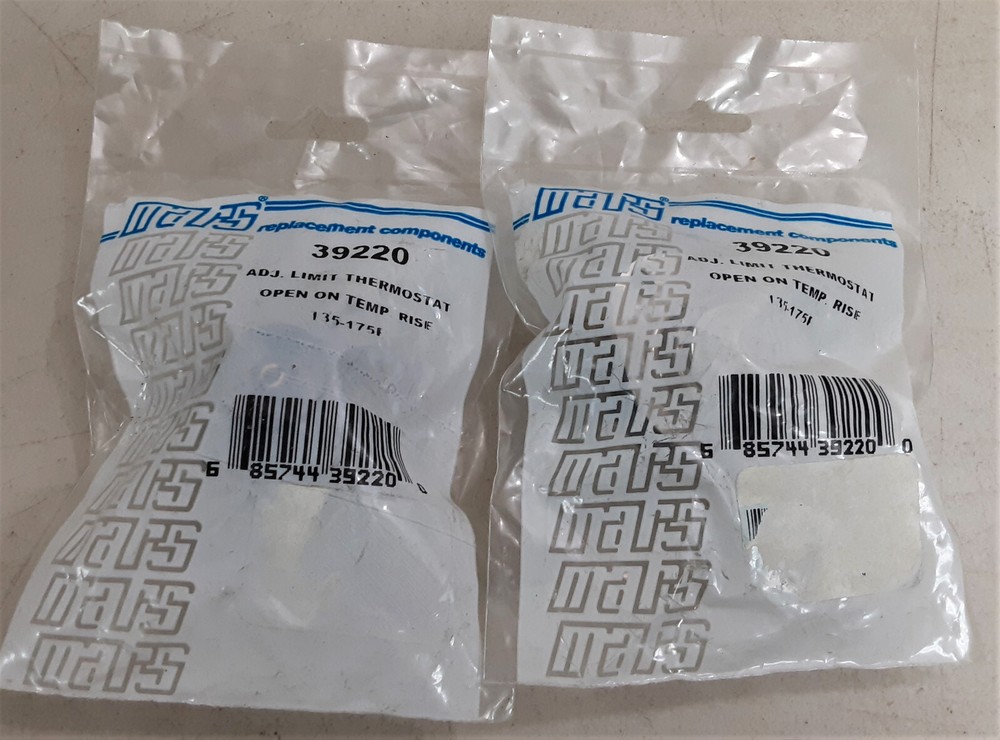 Lot of 2 Mars 39220 Adj. Limit Thermostat - NOS 135-175F Limit on Rise