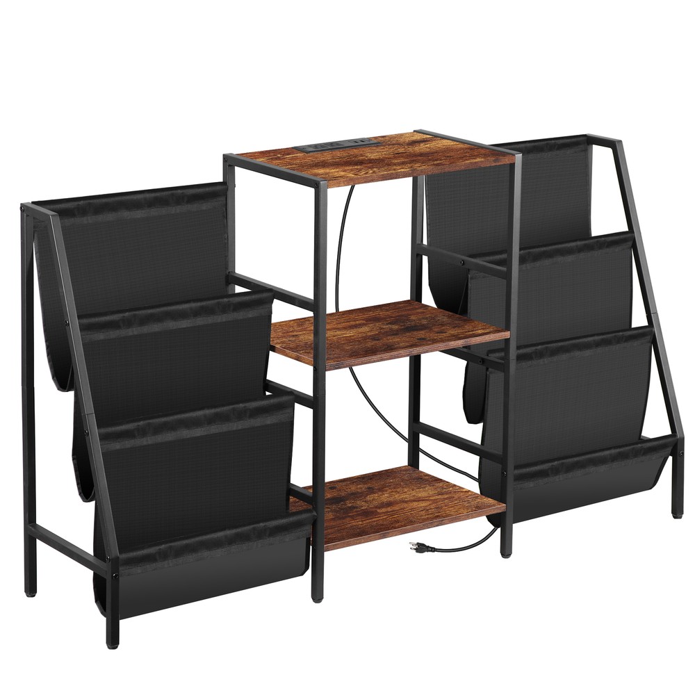 High-Capacity Vinyl Storage Console Turntable Stand Rust-Resistant Metal Frame