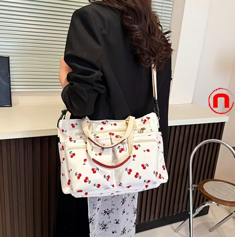 🍒👜 Cherry Print Shoulder Bag Cute and Trendy Everyday Style