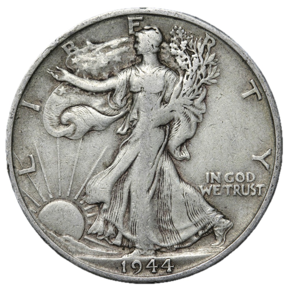 1944-S Walking Liberty SILVER Half Dollar In XF Condition