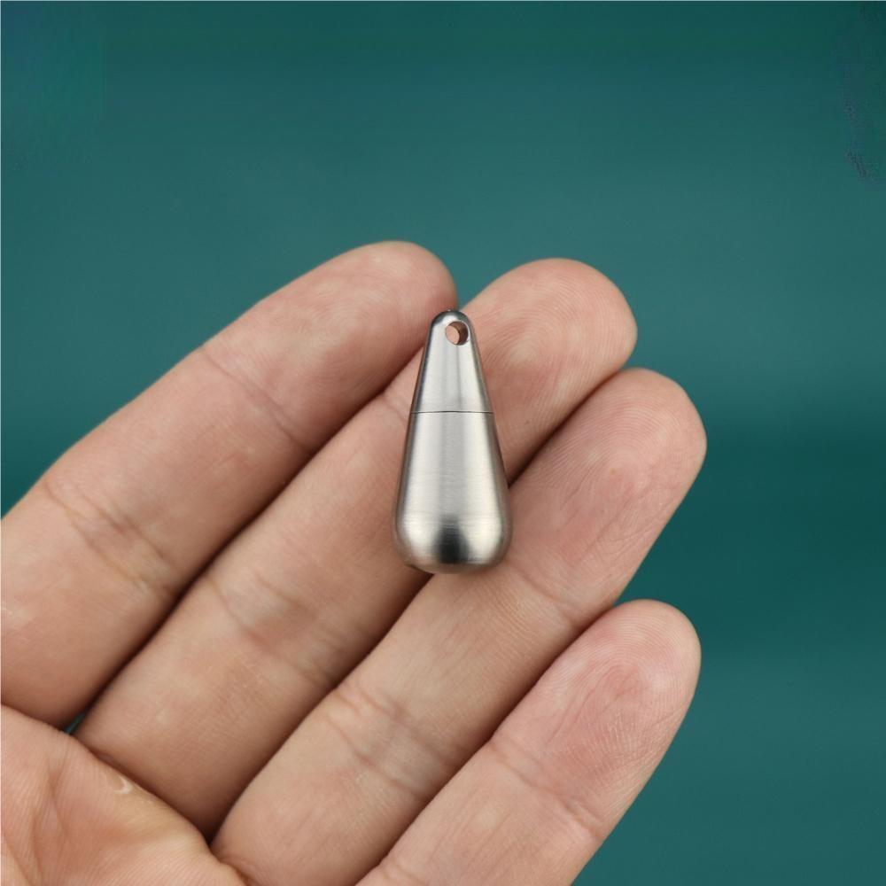 Titanium Pill Case Organizer Container Holder Waterproof EDC Keychain Pendant