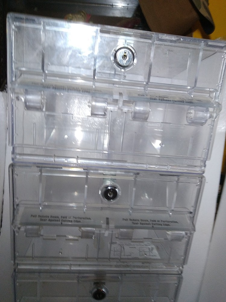 Lottery Ticket Dispenser. Schafer Systems 29" w 5 locks, 10 roll capacity.