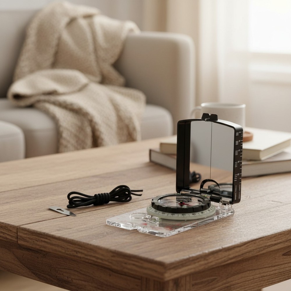 Hiking Mirrored Sighting Compass - With Adjustable Declination & Map LED