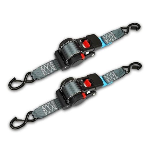 ANLULOAD 2 Pack Retractable Ratchet Straps (2in x 14.7ft),Cargo Strap 2*14.7