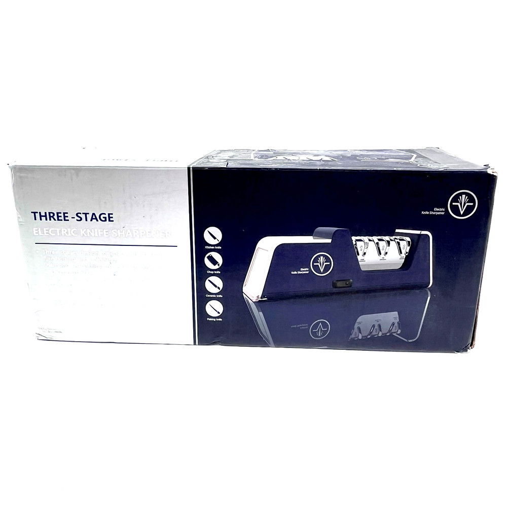 Electric Knife Sharpener 3 Stage Kitchen Blade Sharpener 8W Model HT-EMDQ-01