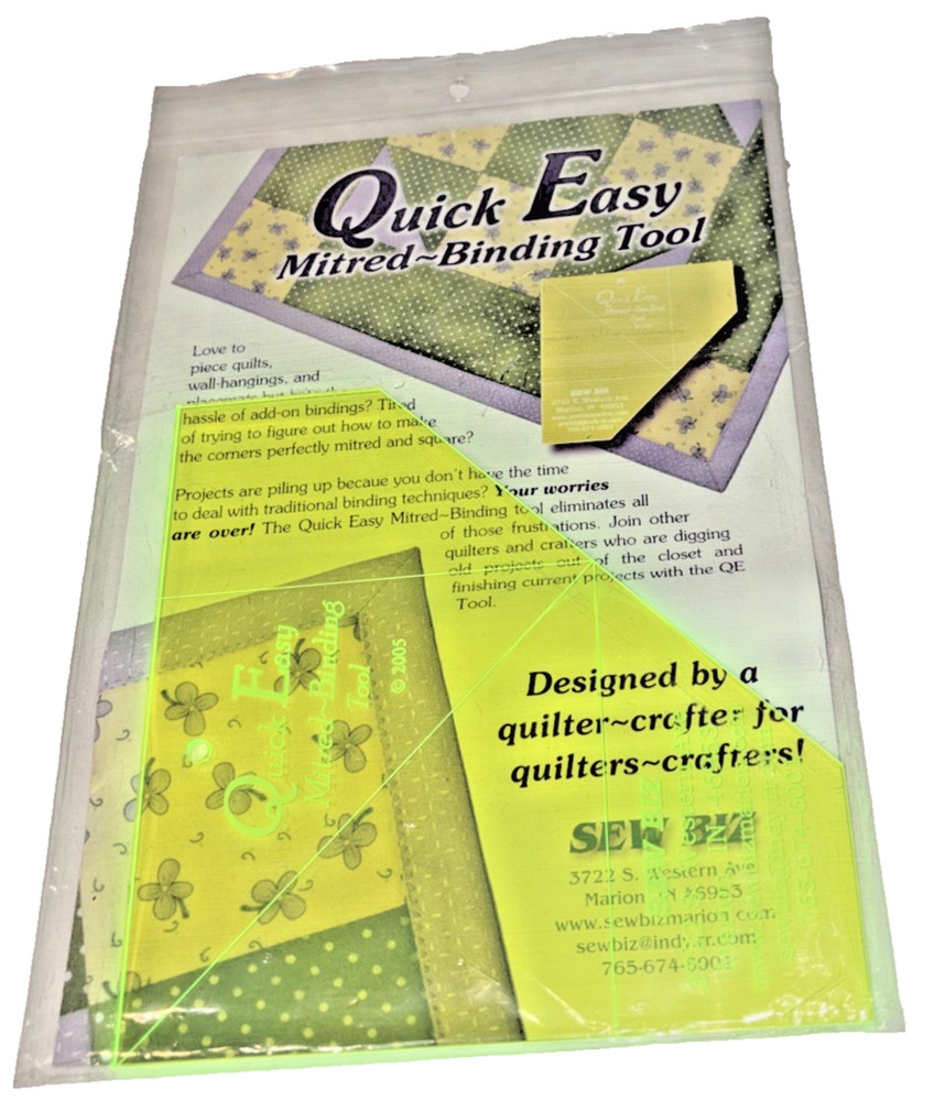 Quick Easy Mitered Binding Quilting Tool Ruler