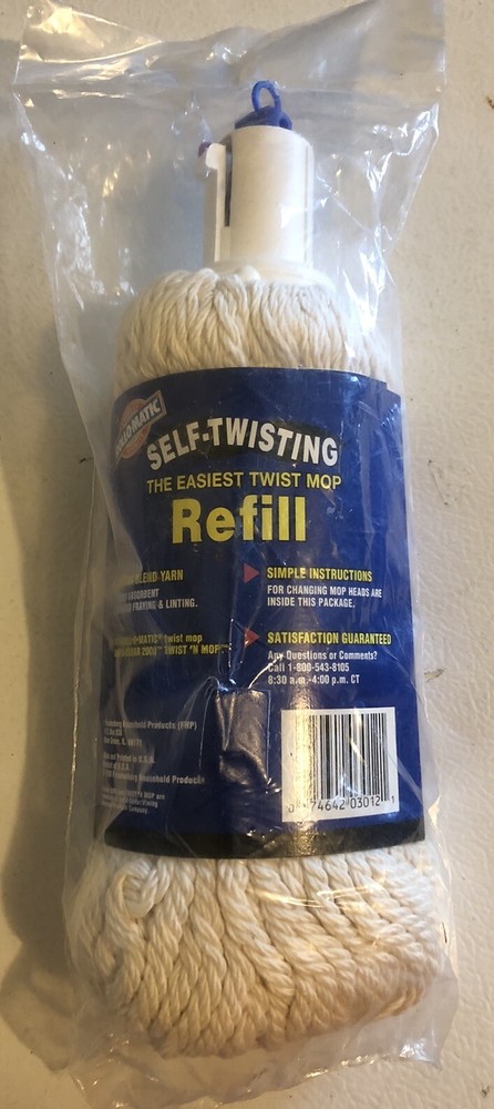 Roll-O-MATIC Self Twisting TWIST MOP REPLACEMENT REFILL O-Cedar 2000 New