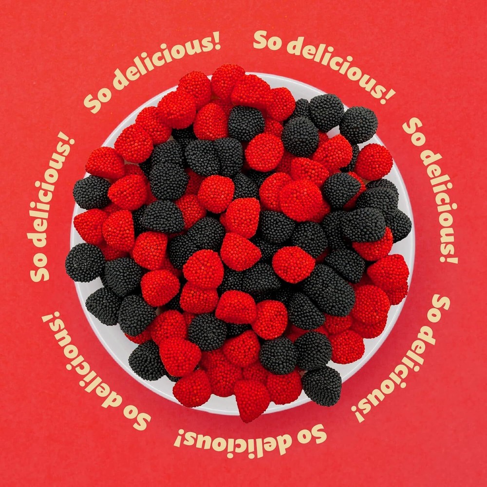 Red and Black Berries Gummy Candy, 1-Pound Bag