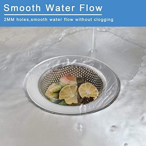 2 Pcs Sink Strainer for Most Kitchen Sink Drain Basket, Upgraded Silver(2 Pcs)