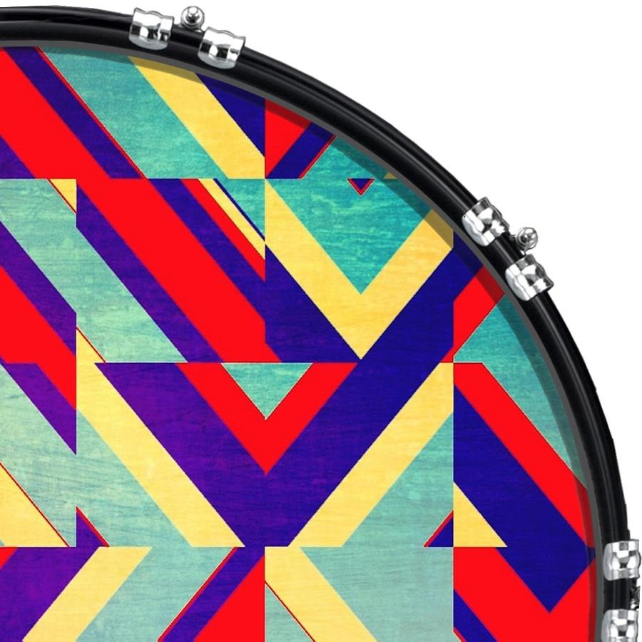 20" Custom Bass Kick Drum Front Head Graphical Geometry 4