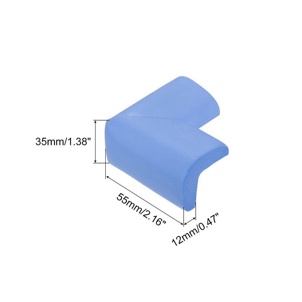 Corner Guards Edge Protectors, 4Pack Foam Bumper L Shape, 55mm, Blue