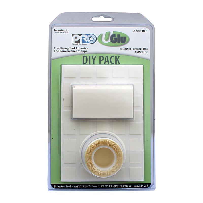 Pro Tapes UGlu Adhesive Tape [Double-Sided]: DIY Pack (Clear)