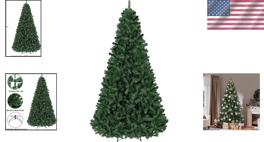 Stunning 7.5ft Christmas Tree with PVC Branches & Foldable Base for Easy Storage