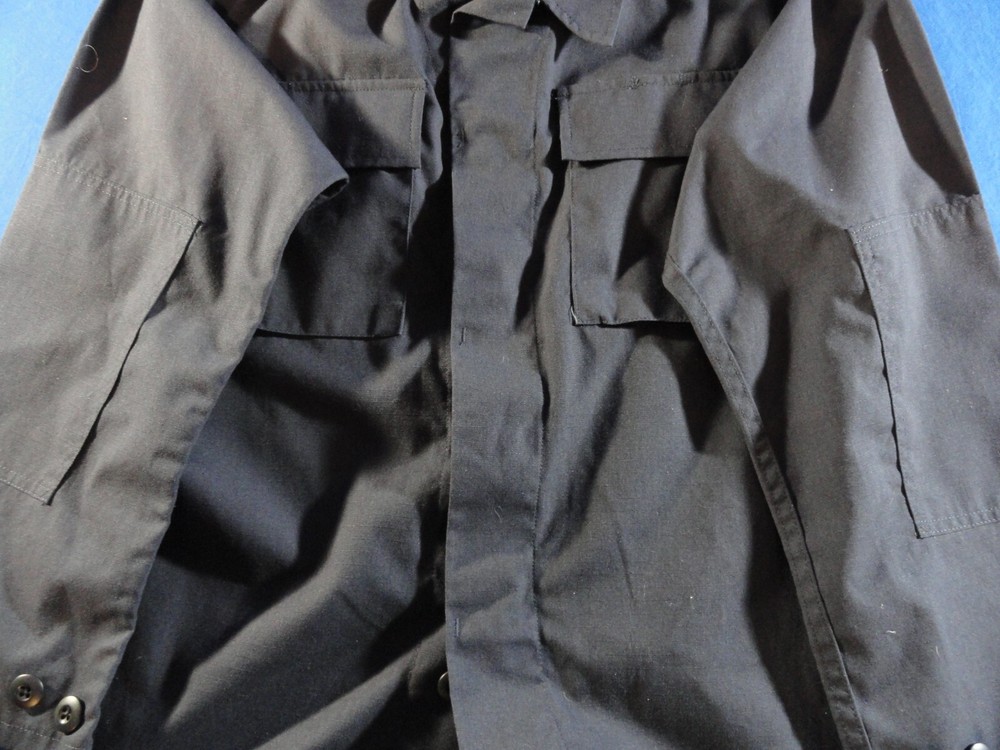 TRU-SPEC CAMOUFLAGE BDU 2 POCKET UNIFORM DARK BLUE BUTTON UP JACKET MEDIUM