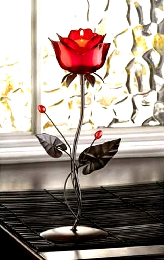 ROMANTIC!,,,RUBY ROSE LOVE VOTIVE CANDLE HOLDER ** NIB