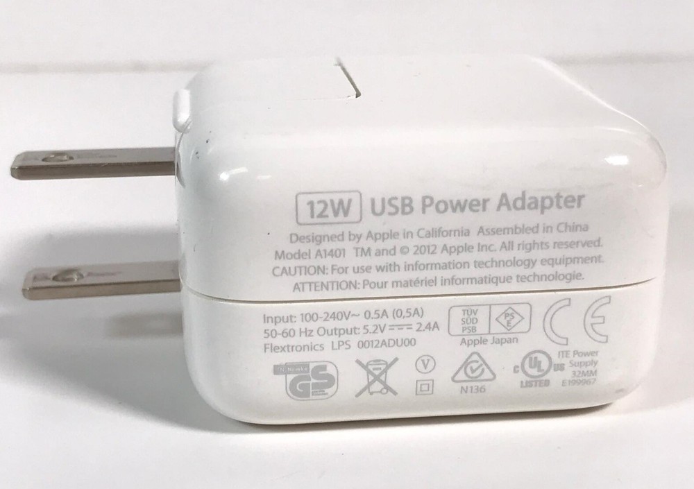 Apple 12W USB Power Adapter A1401 for iPhone/iPad