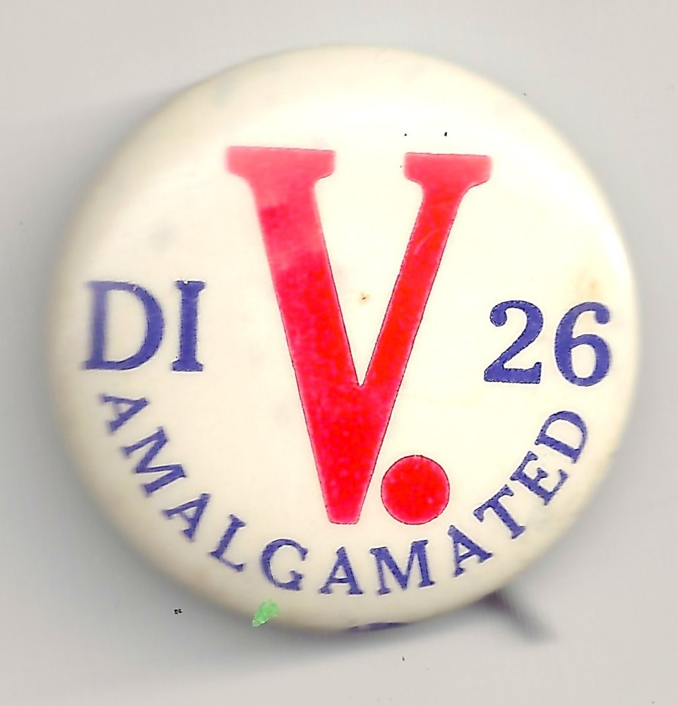 DiV. 26 Amalgamated Pin pinback button