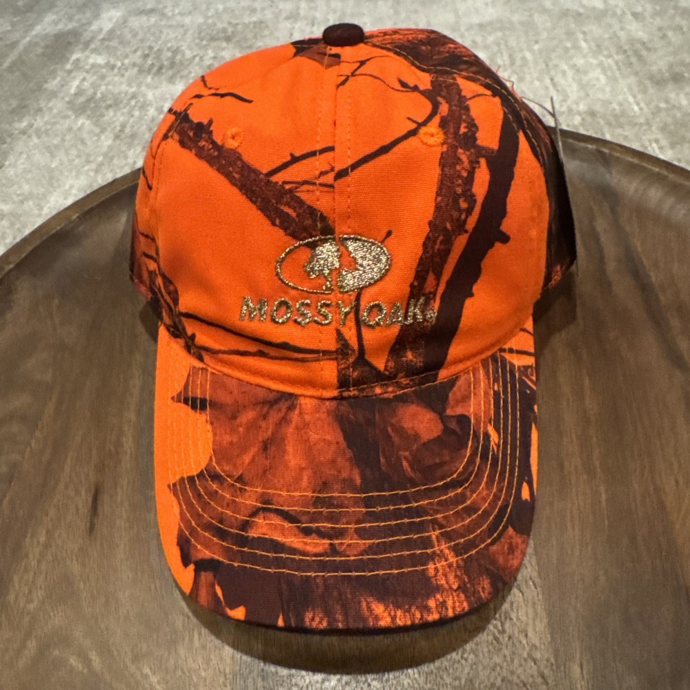 Mossy Oak Blaze Orange Men’s Adjustable Baseball Hat