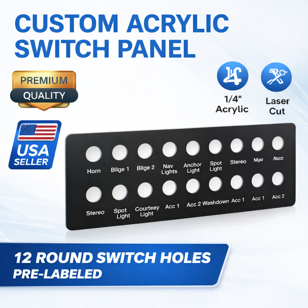 Custom Marine Switch Panel | Laser Engraved Acrylic | Made to Order ..