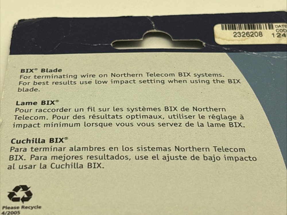 Fluke EverSharp 10665000 BIX Impact Tool Blade – New