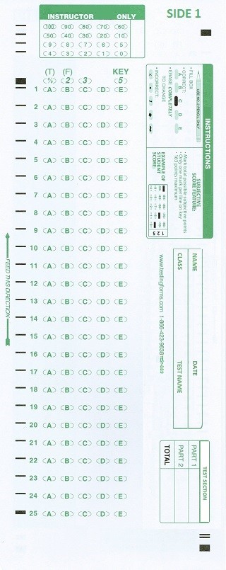 TEST-100E Scantron 882-E 881-E 889-E Compatible Testing Forms (50 Pack)